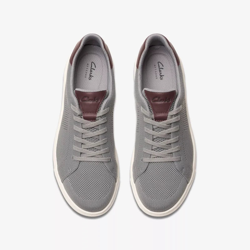 Men's Clarks Mapstone Lace - Grey Knit