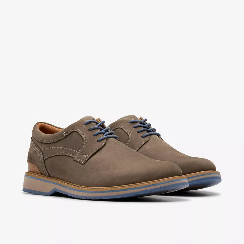 Men's Clarks Monahan Plain - Grey Nubuck