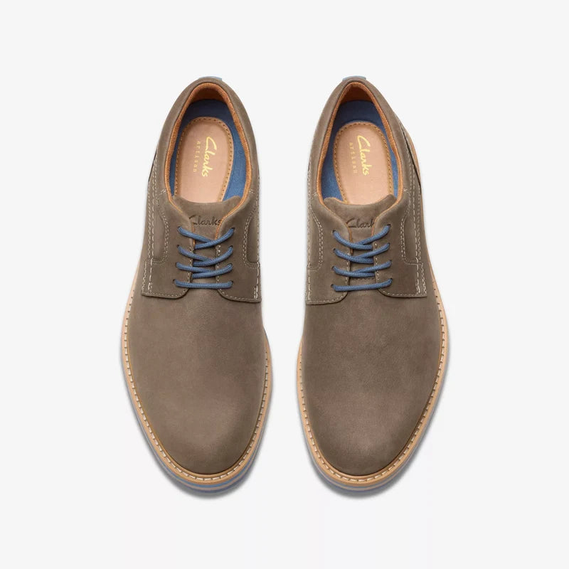 Men's Clarks Monahan Plain - Grey Nubuck