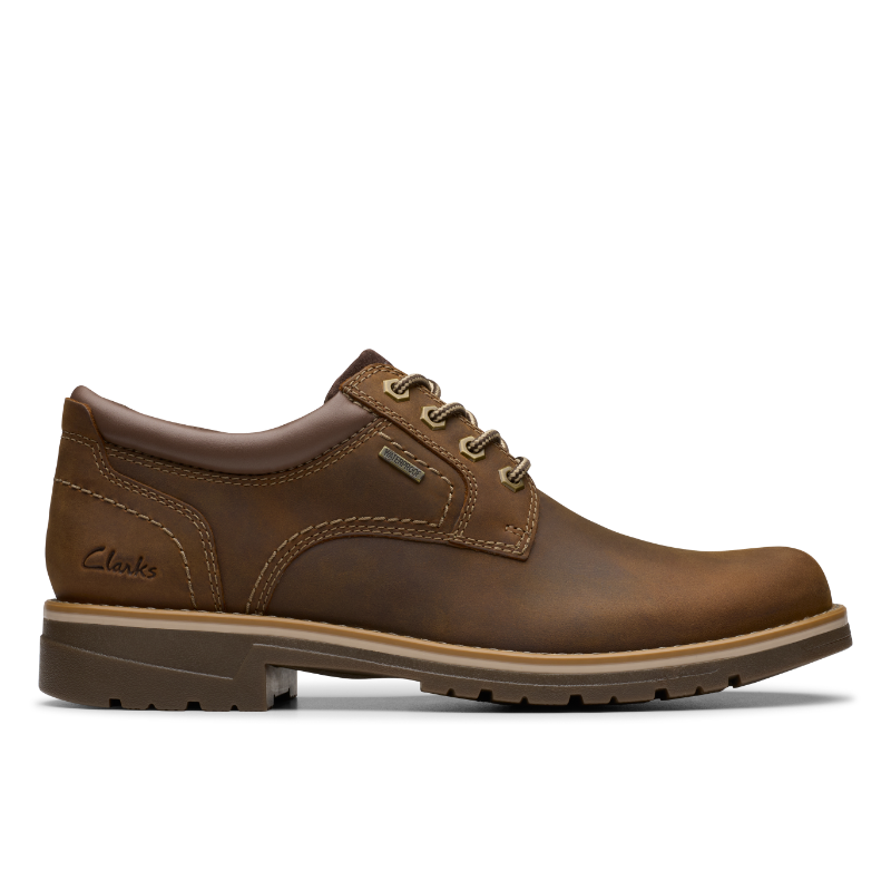 Men's Clarks Morwell Plain Waterproof - Beeswax Leather