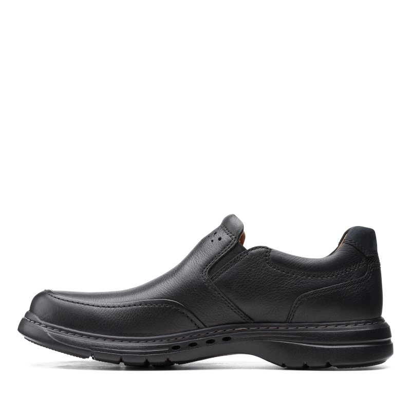 Men's Clarks Un Brawley Step - Black Tumbled Leather
