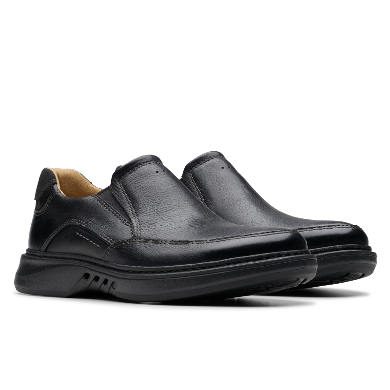 Men's Clarks Un Briley Step - Black Leather