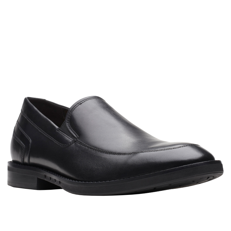 Men's Clarks Un Hugh Step - Black Leather