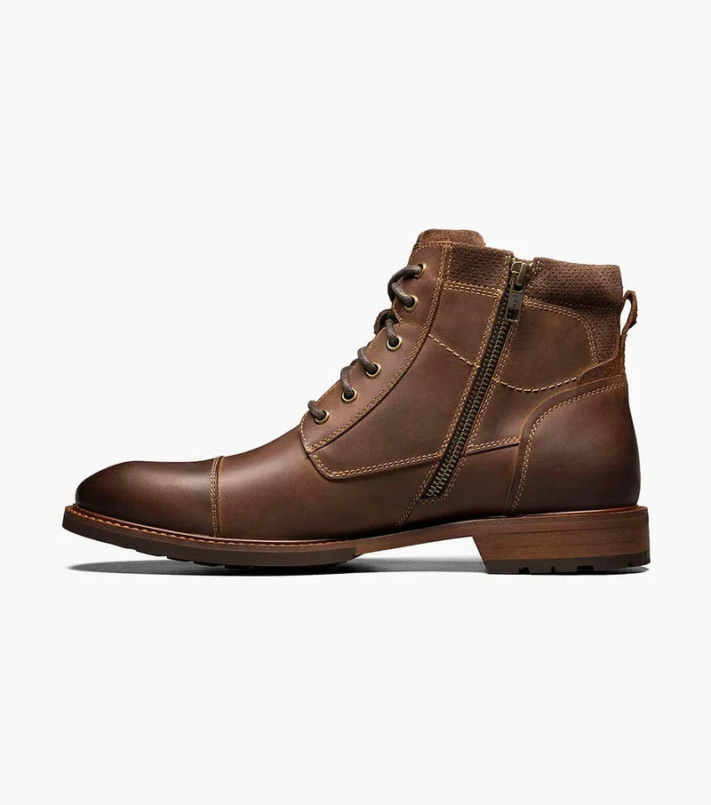 Men's Florsheim Lodge Cap Toe Boot - Brown Crazy Horse