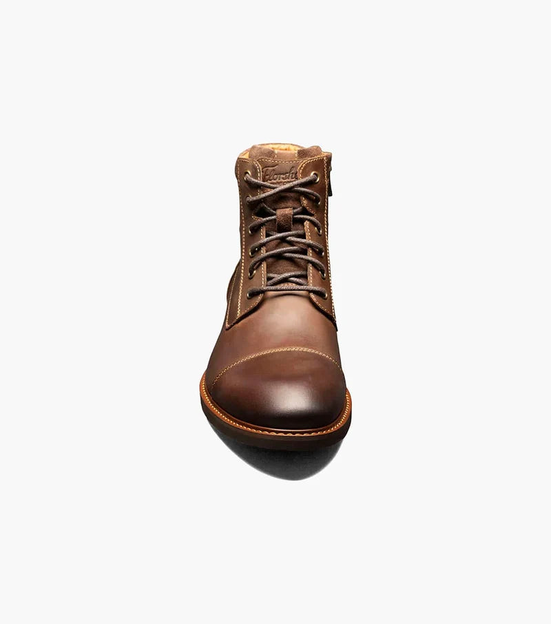 Men's Florsheim Lodge Cap Toe Boot - Brown Crazy Horse