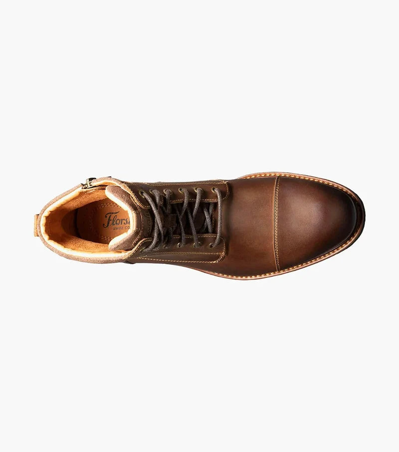 Men's Florsheim Lodge Cap Toe Boot - Brown Crazy Horse