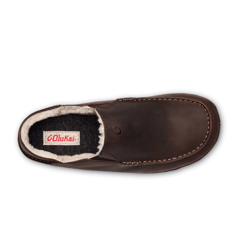 Men’s OluKai Moloā Slipper – Dark Wood