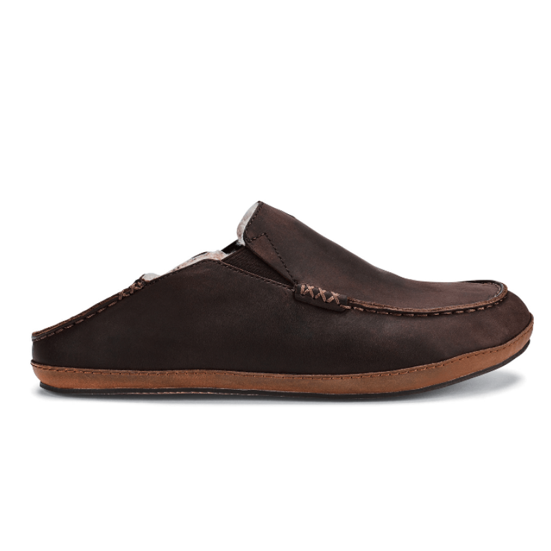 Men’s OluKai Moloā Slipper – Dark Wood