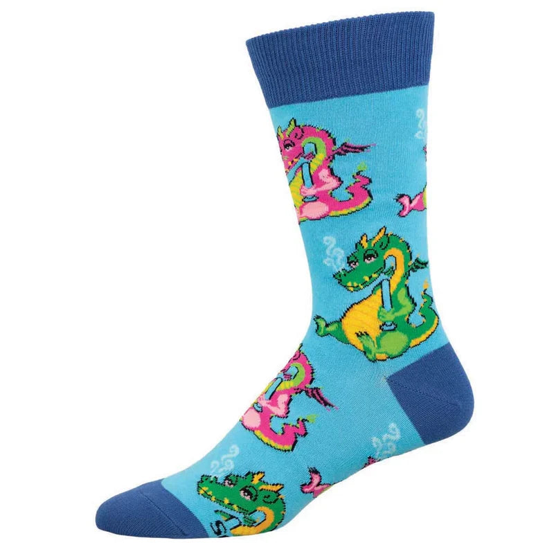 Men's Socksmith Blowing Smoke Cotton Crew Socks – Blue