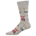Men's Socksmith Socks and Sandals Cotton Crew Socks - Light Grey Heather