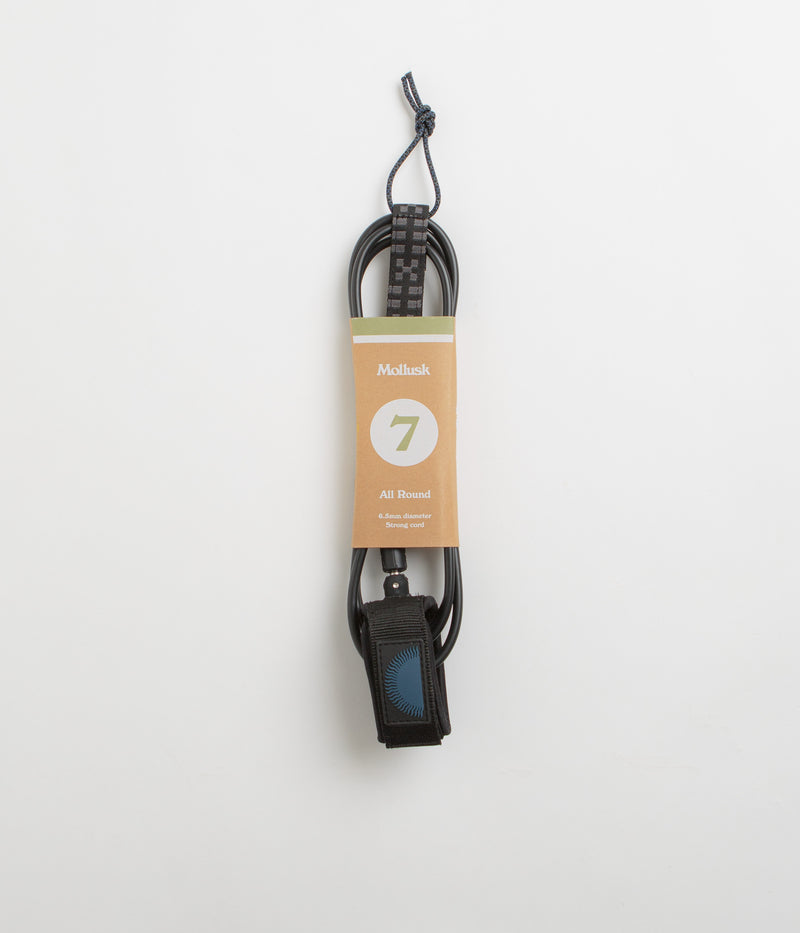 Mollusk All Round 7ft Surfboard Leash in Black