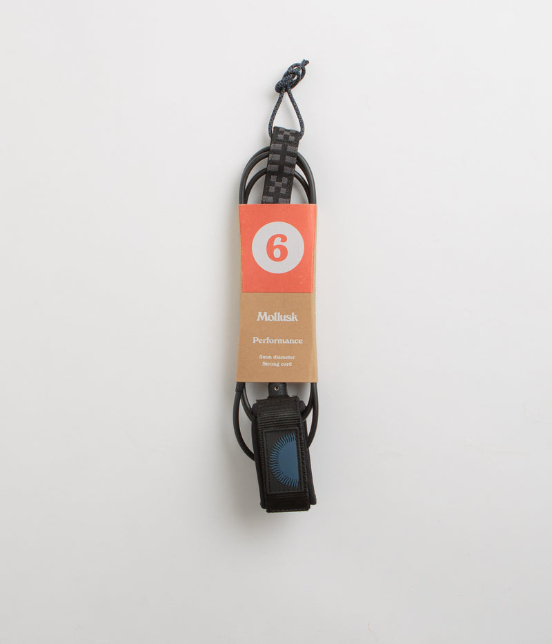 Mollusk Performance 6ft Surfboard Leash in Black