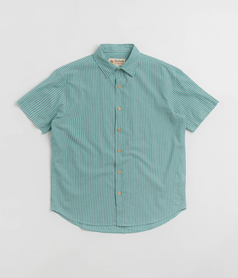 Mollusk Summer Shirt in Blue Teal Stripe