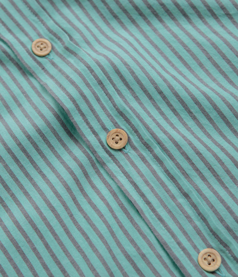 Mollusk Summer Shirt in Blue Teal Stripe
