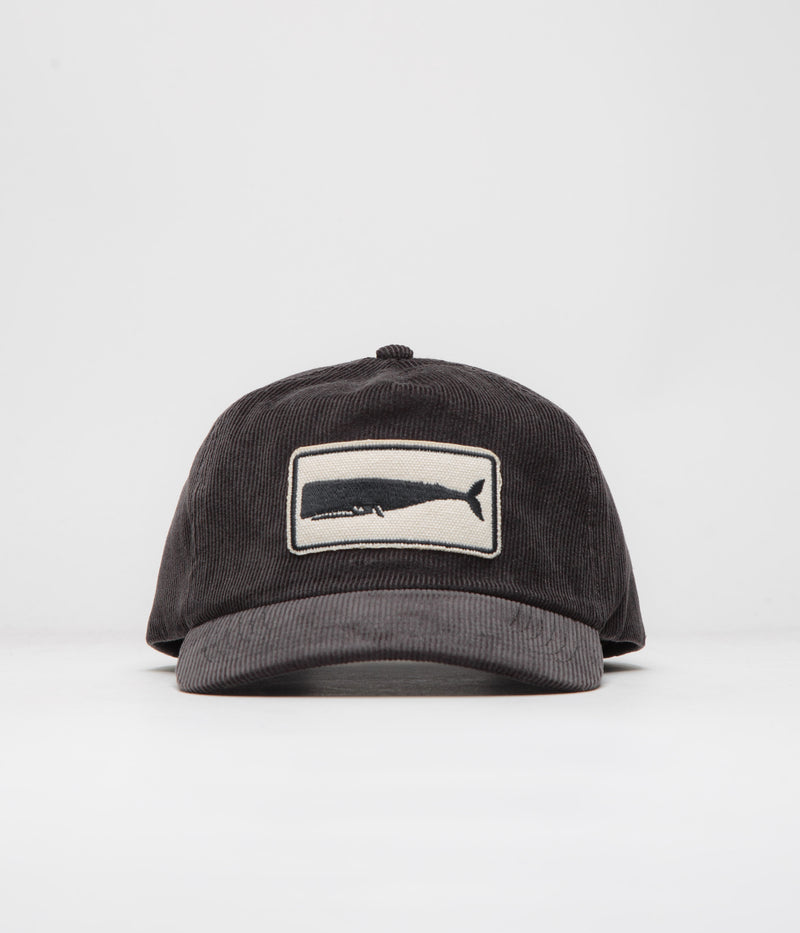 Mollusk Whale Patch Corduroy Cap in Charcoal
