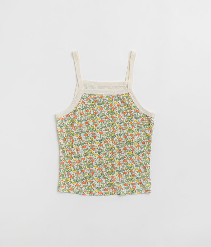 Mollusk Womens Ringer Vest in Green Mushroom
