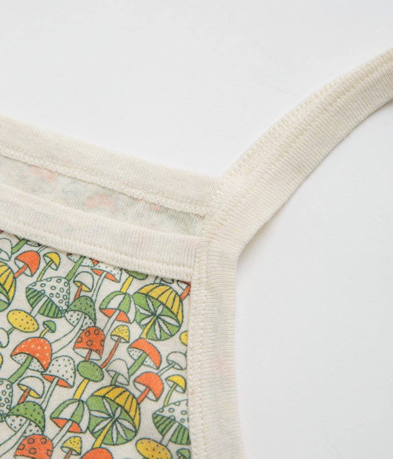 Mollusk Womens Ringer Vest in Green Mushroom