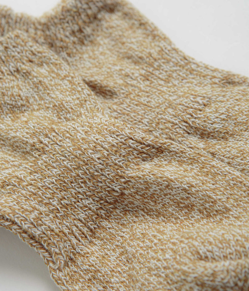 Mollusk Twist Ankle Socks in Ochre