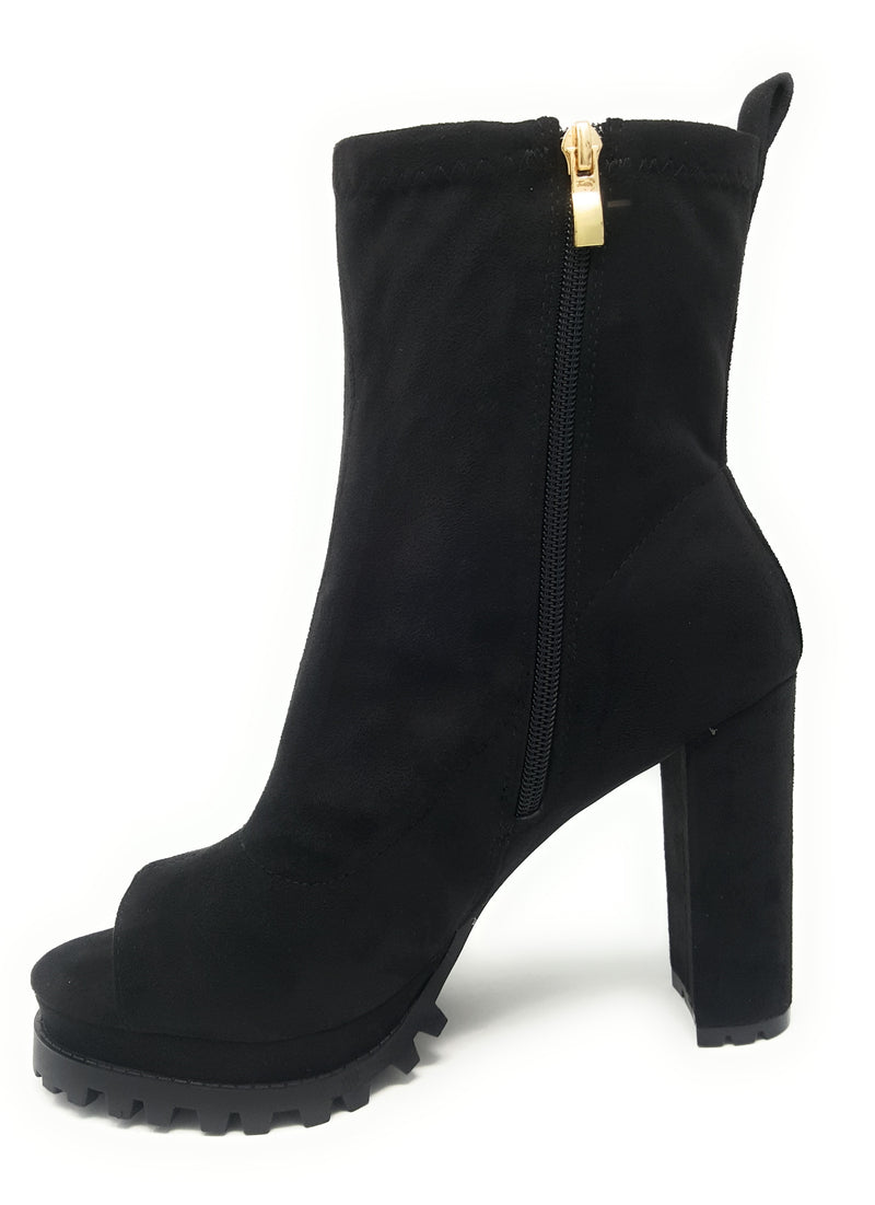 Monclair-21 - Liliana Lug Sole Platform Chunky Heel Ankle Booties - ShoeFad