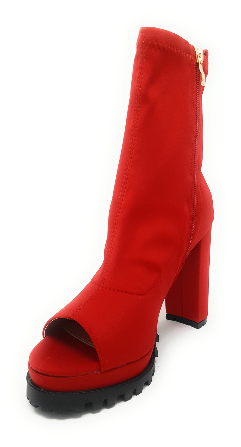 Monclair-21 - Liliana Lug Sole Platform Chunky Heel Ankle Booties - ShoeFad