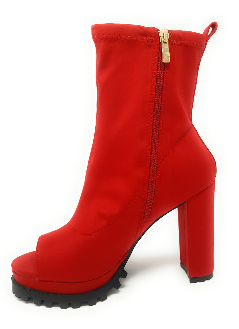Monclair-21 - Liliana Lug Sole Platform Chunky Heel Ankle Booties - ShoeFad