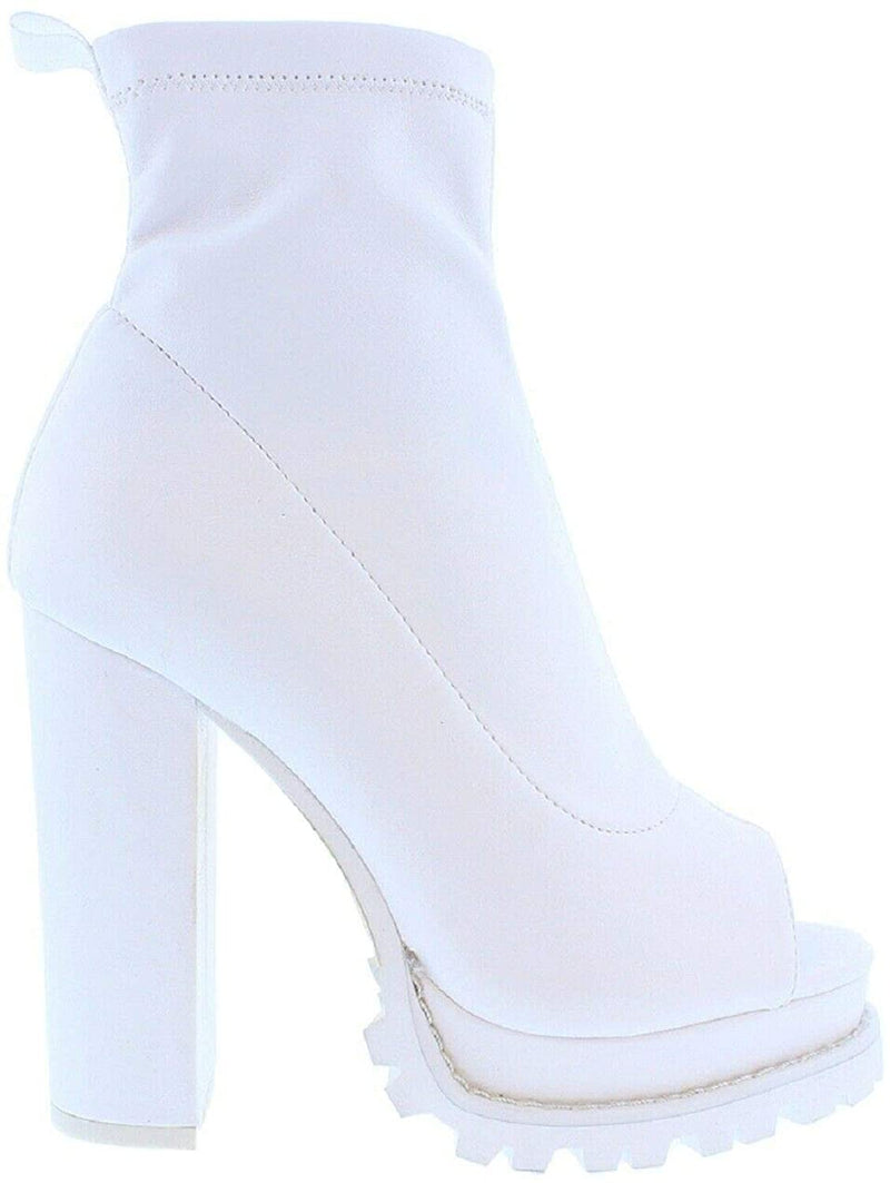 Monclair-21 - Liliana Lug Sole Platform Chunky Heel Ankle Booties - ShoeFad
