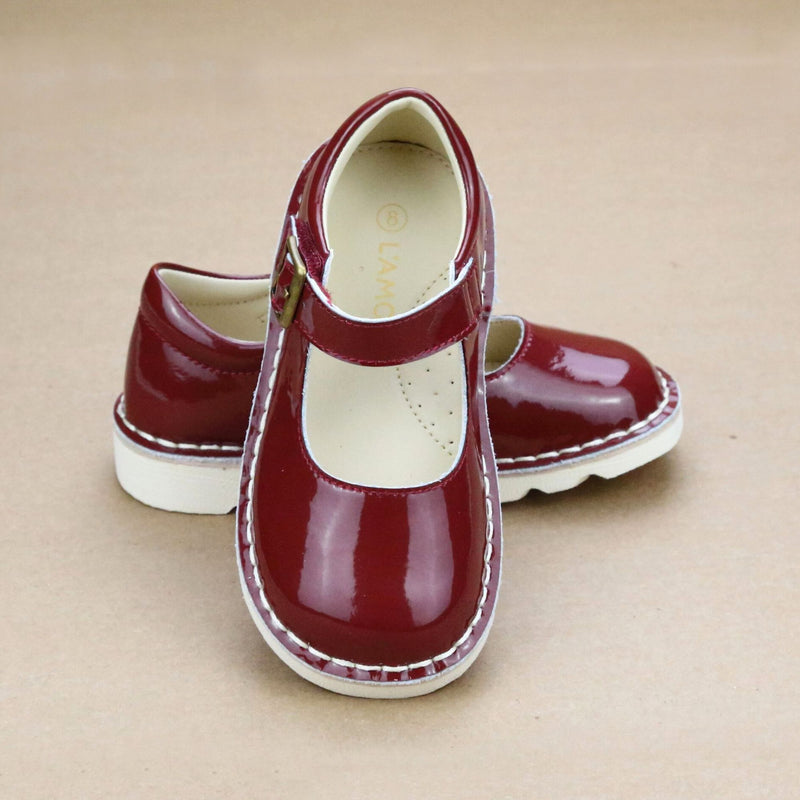 Morgan Toddler Girls Modern Vintage School Mary Jane In Patent Maroon - Petitfoot.com