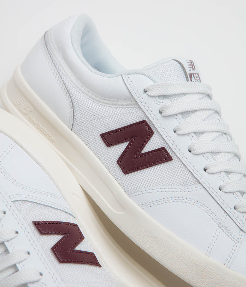 New Balance Numeric 430 Shoes in Sea Salt and Burgundy