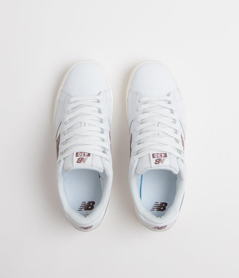 New Balance Numeric 430 Shoes in Sea Salt and Burgundy