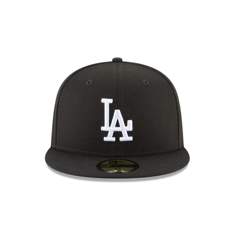 Front View of the New Era Dodgers 2025 World Series Champions Black & White 59FIFTY Fitted