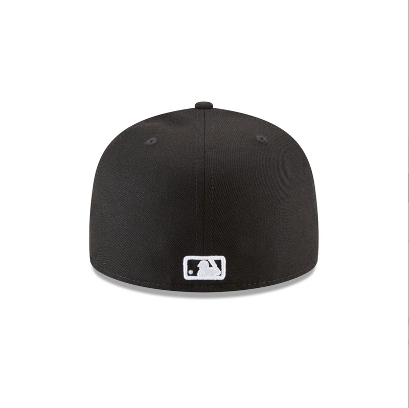 Back View of the New Era Dodgers 2025 World Series Champions Black & White 59FIFTY Fitted