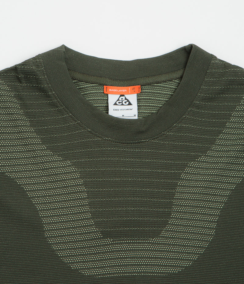 Nike ACG Delta River Long Sleeve T-Shirt in Sequoia and Barely Volt