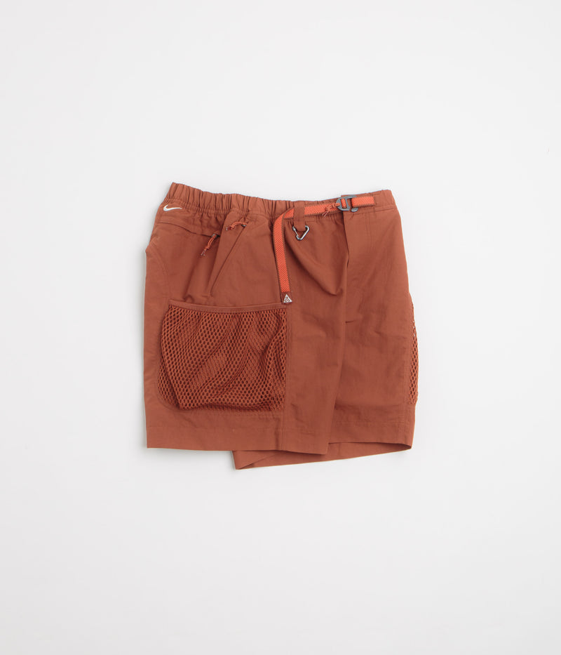 Nike ACG Snowgrass Cargo Shorts in Cinnamon and Picante Red / Summit White