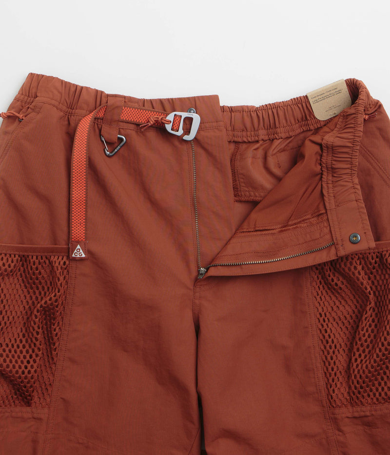 Nike ACG Snowgrass Cargo Shorts in Cinnamon and Picante Red / Summit White