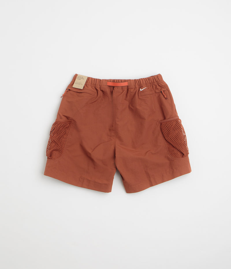Nike ACG Snowgrass Cargo Shorts in Cinnamon and Picante Red / Summit White