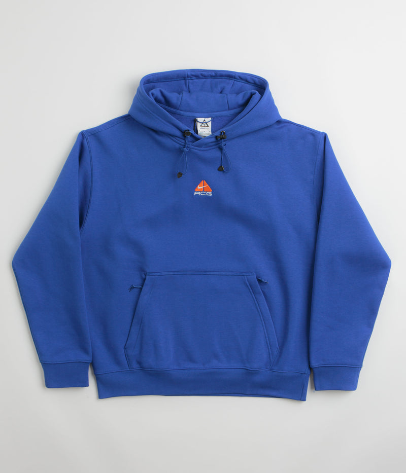 Nike ACG Therma-FIT Fleece Hoodie in Game Royal and Safety Orange / Summit White