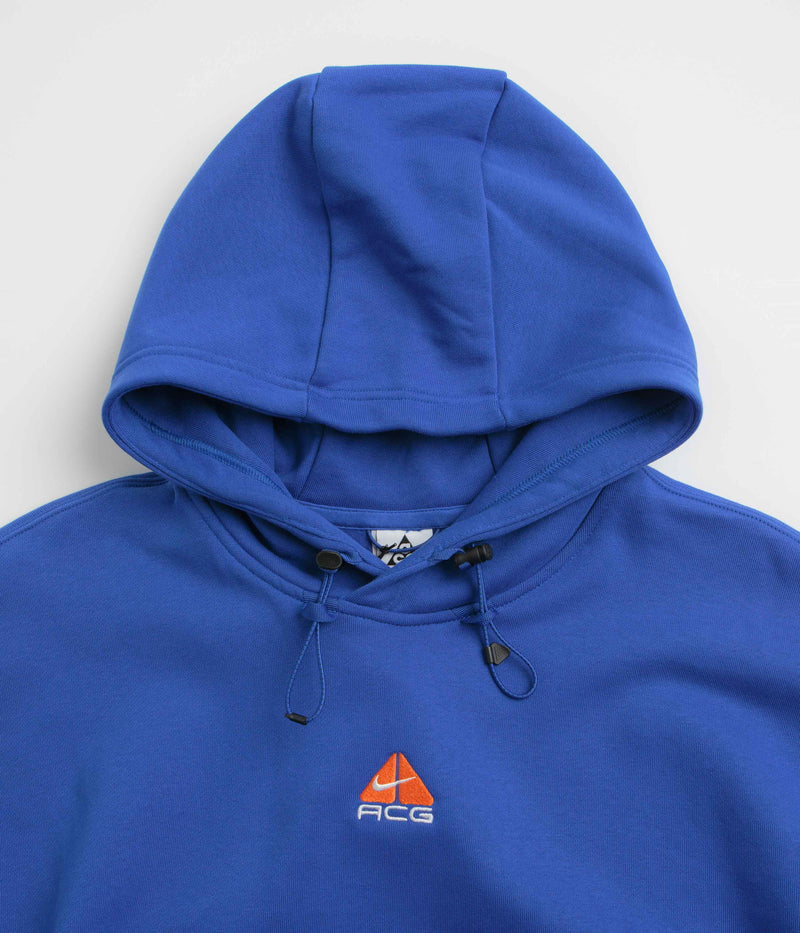 Nike ACG Therma-FIT Fleece Hoodie in Game Royal and Safety Orange / Summit White