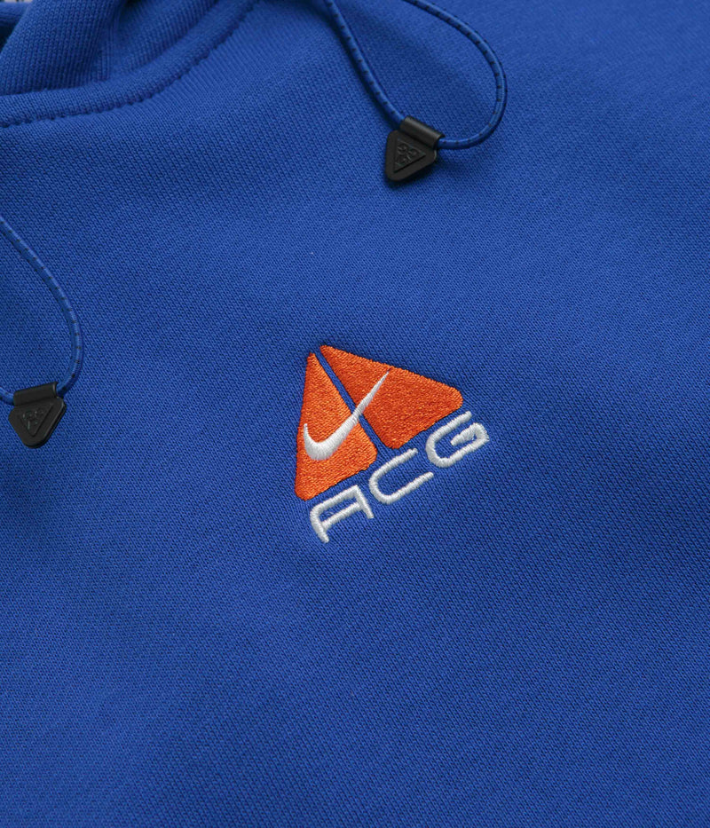 Nike ACG Therma-FIT Fleece Hoodie in Game Royal and Safety Orange / Summit White