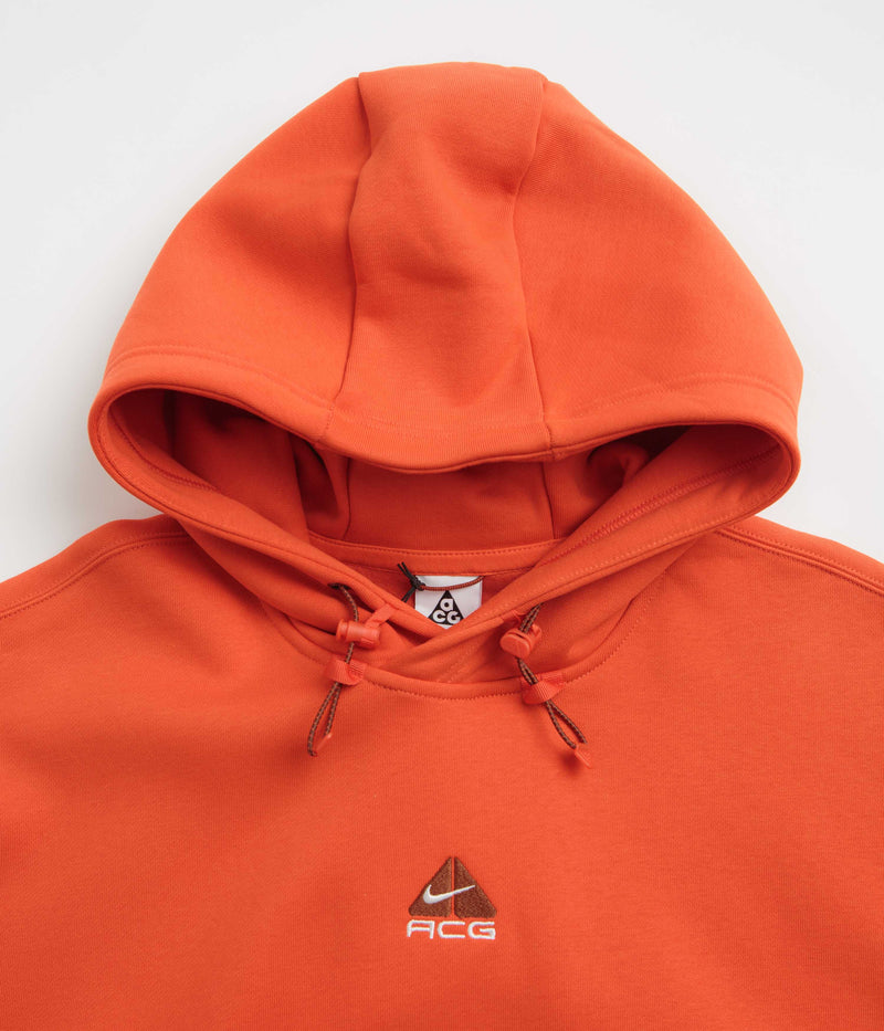 Nike ACG Therma-FIT Fleece Hoodie in Picante Red and Cinnamon / Summit White