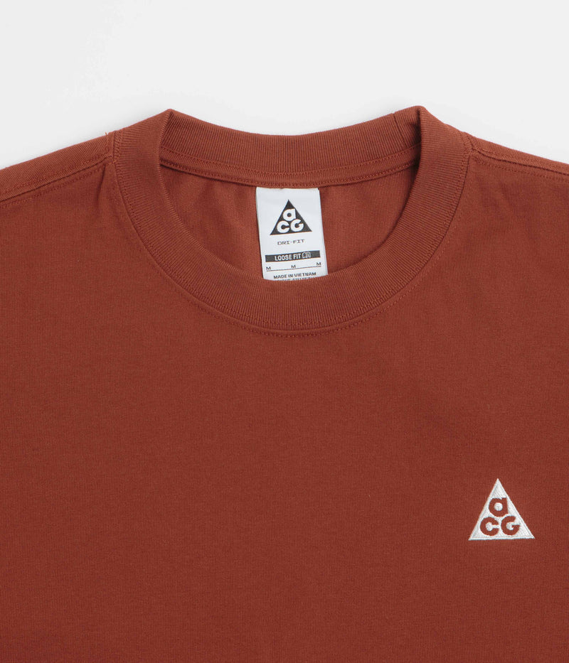 Nike ACG Tri Logo T-Shirt in Cinnamon and Picante Red