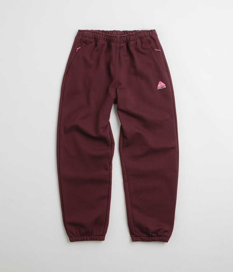 Nike ACG Tuff Fleece Lungs Pants in Burgundy Crush and Laser Fuchsia