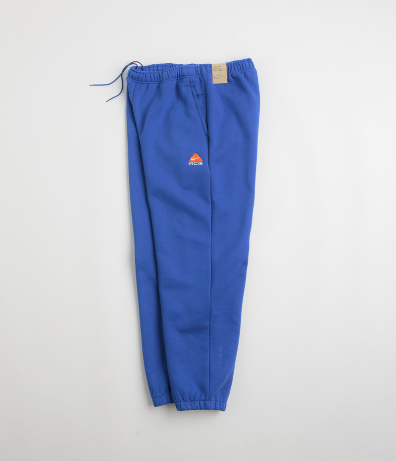 Nike ACG Tuff Fleece Lungs Pants in Game Royal and Safety Orange / Summit White