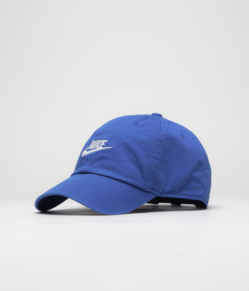 Nike Club Futura Wash Cap in Game Royal and White