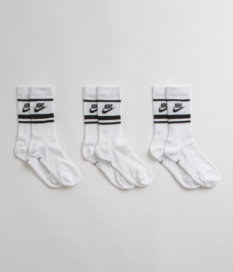 Nike Everyday Essential Crew Socks (3 Pair) in White and Black / Black / Black