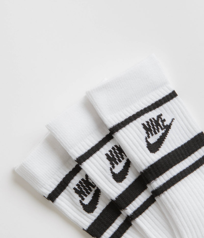 Nike Everyday Essential Crew Socks (3 Pair) in White and Black / Black / Black