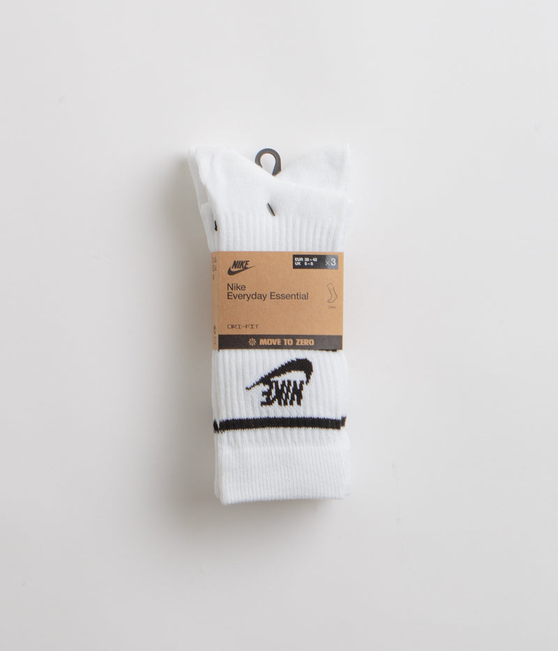 Nike Everyday Essential Crew Socks (3 Pair) in White and Black / Black / Black