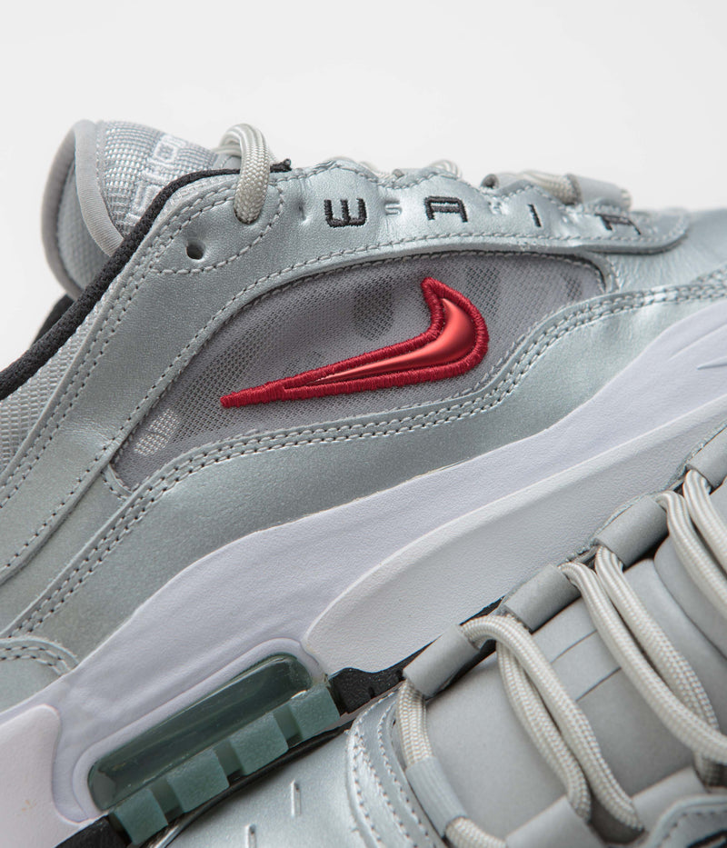 Nike SB Air Max Ishod Premium 'Silver Bullet' Shoes in Metallic Silver and Varsity Red