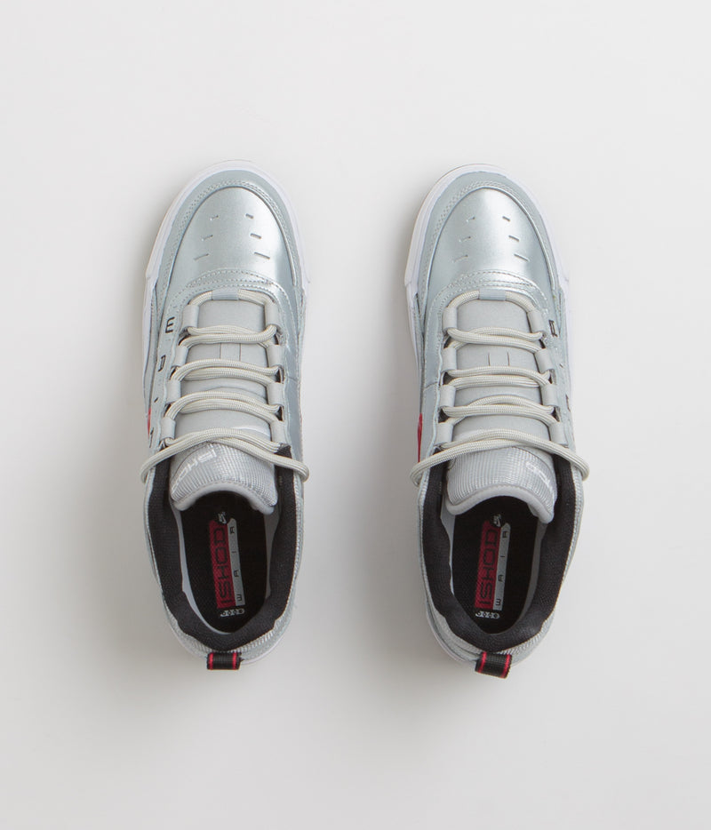 Nike SB Air Max Ishod Premium 'Silver Bullet' Shoes in Metallic Silver and Varsity Red