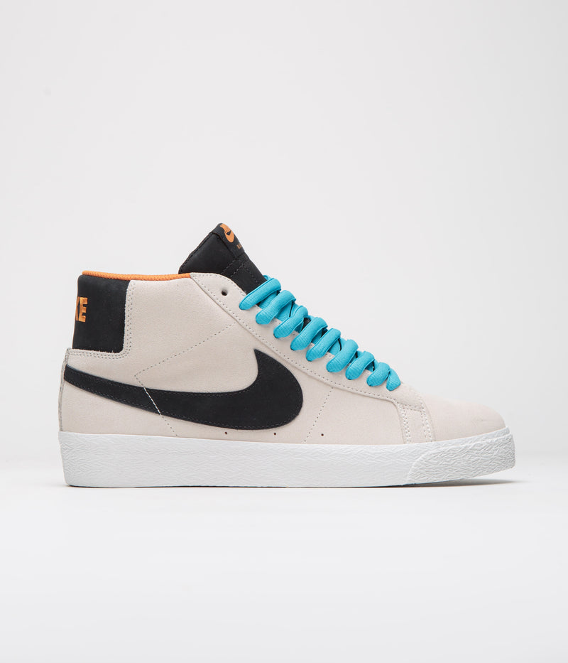 Nike SB Blazer Mid Electric Shoes in Phantom and Black and Monarch - Summit White