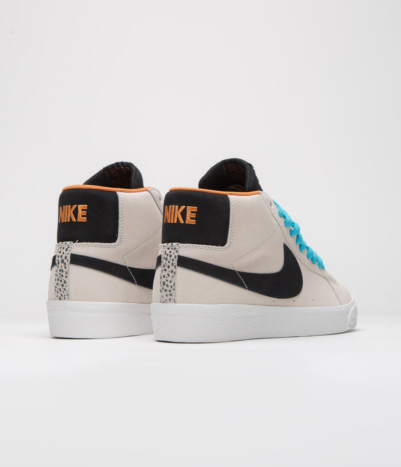 Nike SB Blazer Mid Electric Shoes in Phantom and Black and Monarch - Summit White